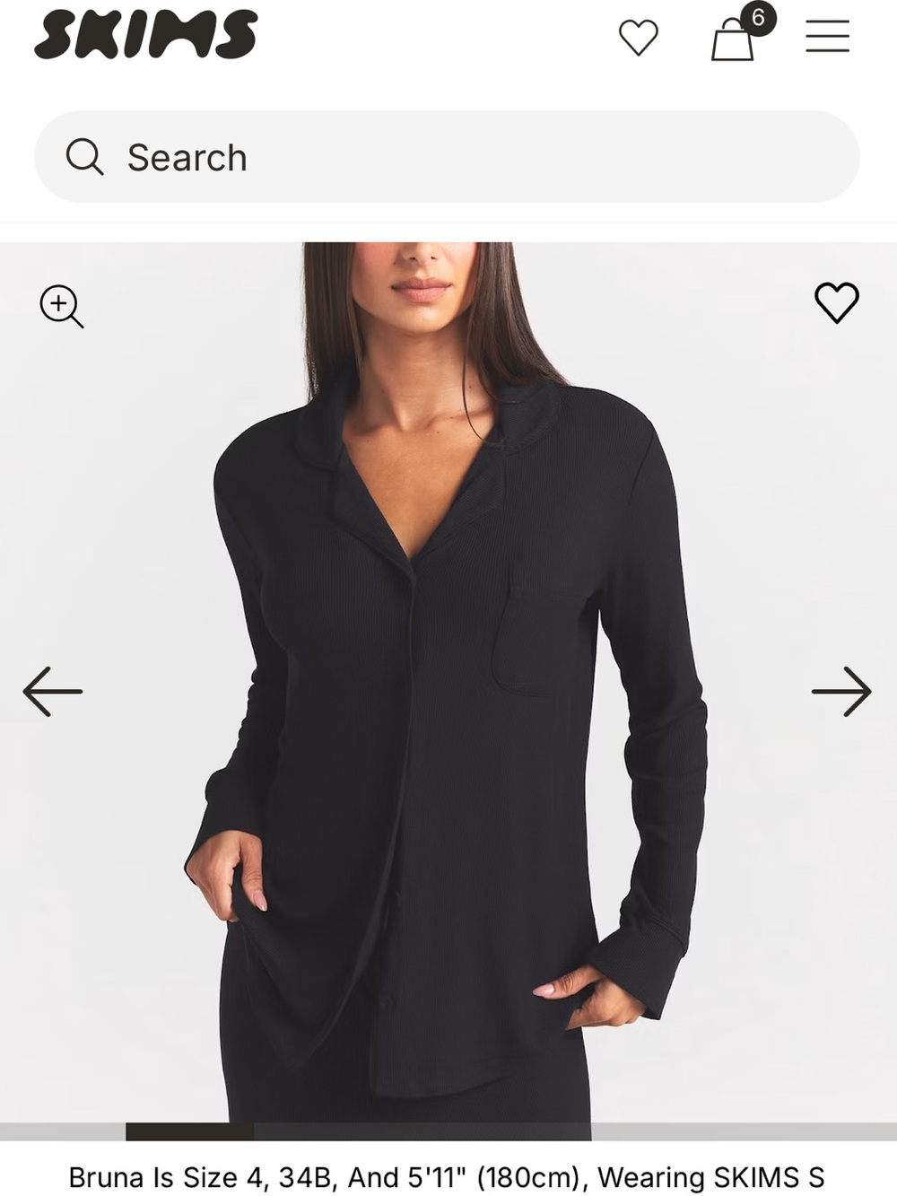 SKIMS Soft Lounge Ribbed Long Sleeve Sleep Lounge Button Top XXS NWT!!